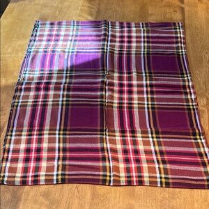 Plaid Hoop Scarf in Purple and Red